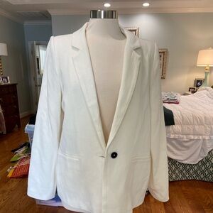White textured greylin blazer